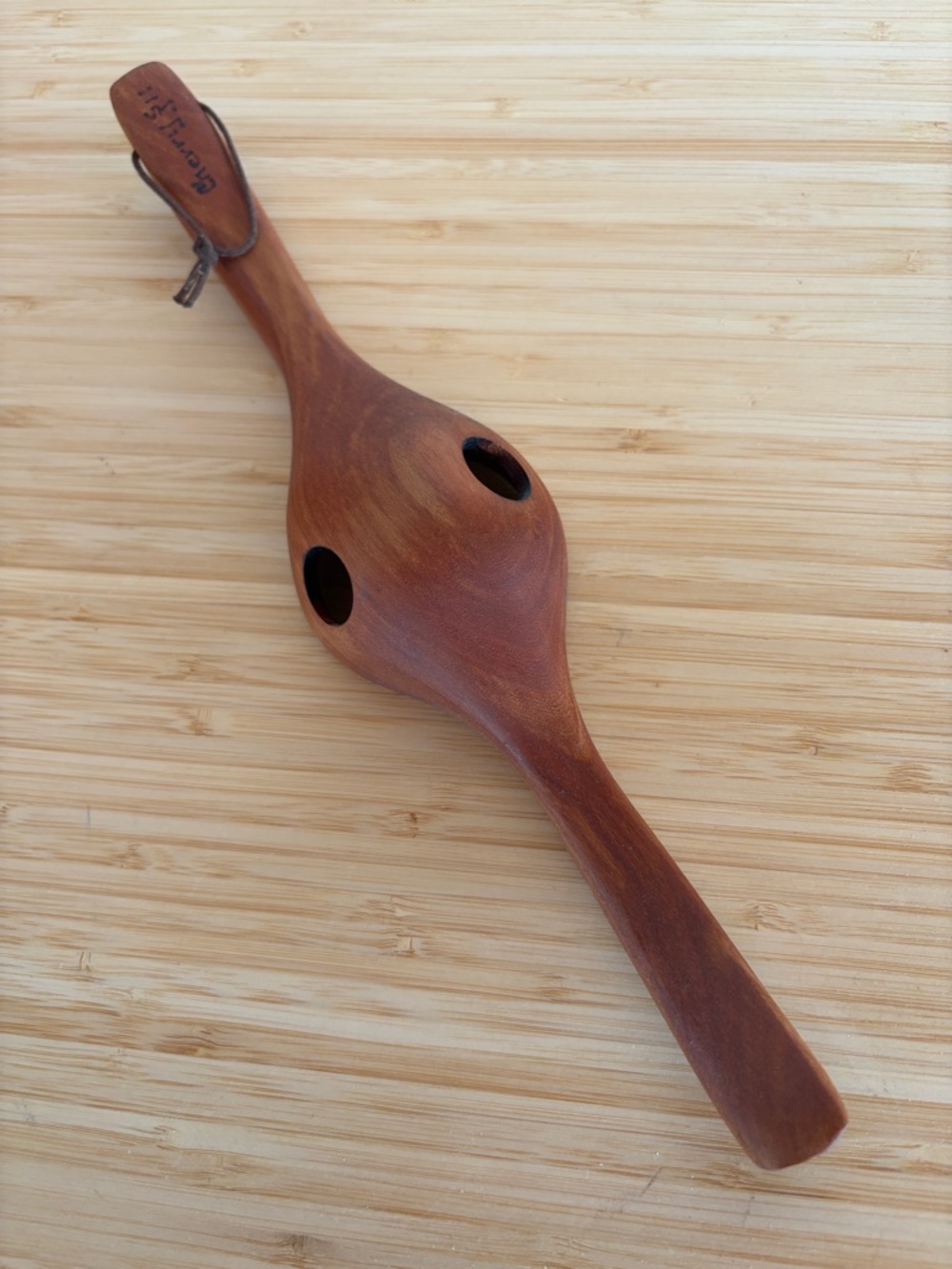 Handcrafted Cherry Wood Egg Separator Never Used Signed - Picture 2 of 4